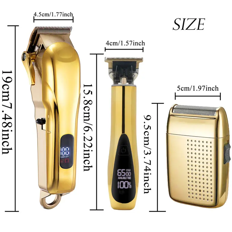 Professional Clipper & Hair Trimmer & Shaver Set, 1 Set Cordless Hair Clippers with Limit Comb & Cleaning Brushes & USB Charging Cable, Men's Personal Care Products for Daily Use, Stocking Fillers Gift 1