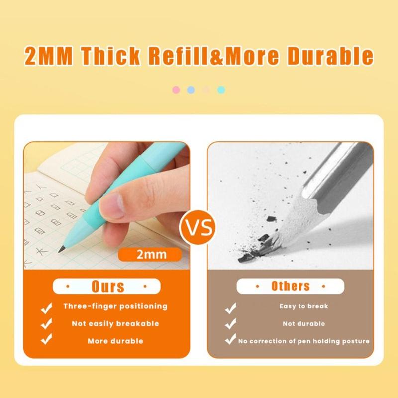 New HB Mechanical Pencils 2.0mm Correct Holding Pen Posture Automatic Pencils Writing Tool with Sharpener Propelling Pencil Students 6