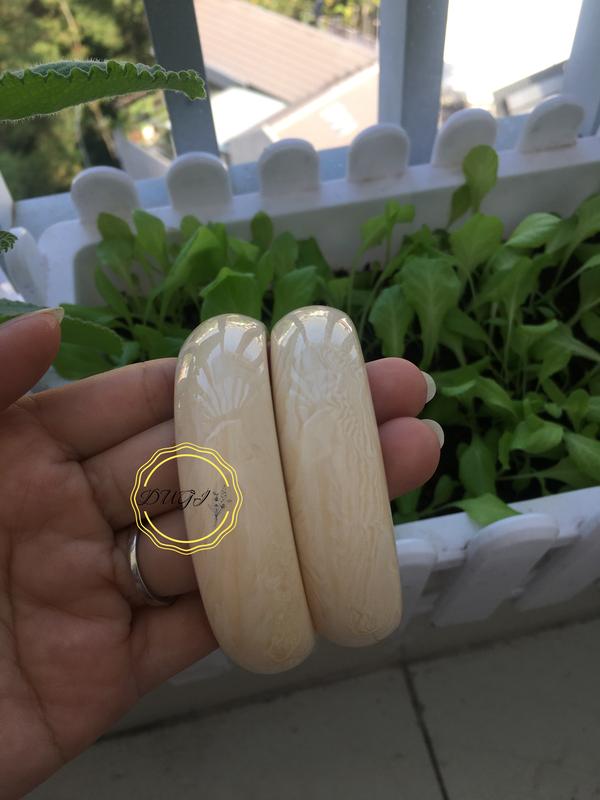 Vòng tay xương mỹ nghệ màu ngà, bản to 18 - 25mm  Dugi store 6