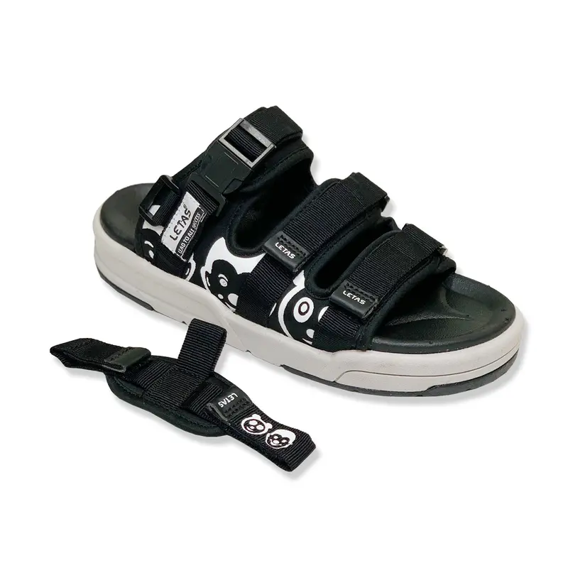 Giày Sandal Hiệu LETAS Nam Nữ 3 Quai Ngang Dán Xé Quai Hậu Tháo Rời D714 5
