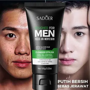Pembersih Wajah Pria Pembersih Wajah Jerawat  Pembersih Wajah Pria Pemutih Wajah Pria Face Wash Acnes Facial Wash Tungau Pembersih Jerawat Dan Komedo Kontrol Minyak Melembabkan Ringan Dan Tidak Mengiritasi Pori-pori Bersih Dalam 100g