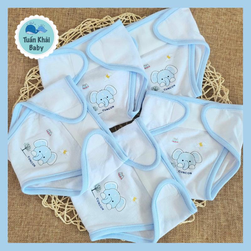 COMBO 10 Tã Vải sơ sinh in hình cao cấp CUNCON chất vải cotton 100% Size 1,2,3 cho bé sơ sinh-9kg Quần dán bỉm