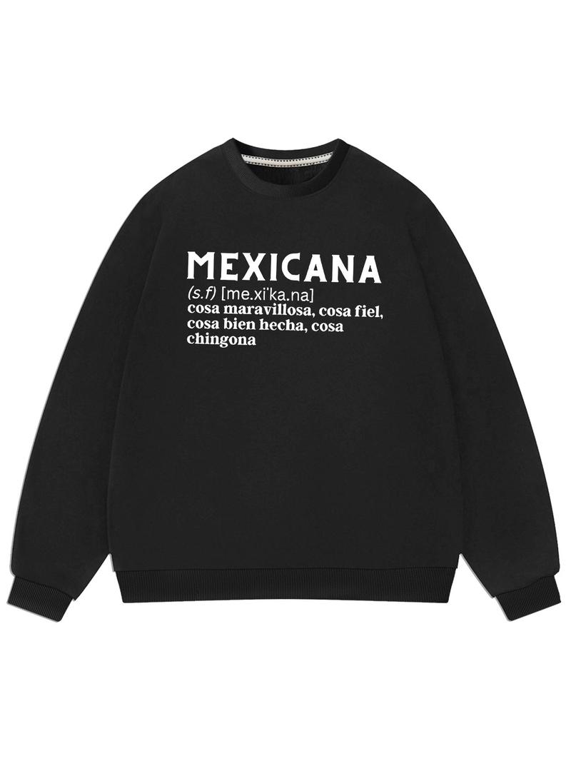 Product Introduction of Men's Letter Print Drop Shoulder Sweatshirt, Regular Fit Casual Soft Comfy Long Sleeve Round Neck Pullover for Fall & Winter, Men's Clothes for Daily Wear 1