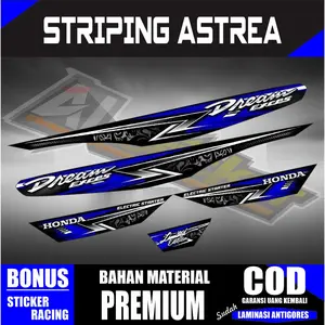 STIKER STRIPING VARIASI ASTREA GRAND DREAM EXCES BULUS SABIT LEGENDA IMPRESSA K19