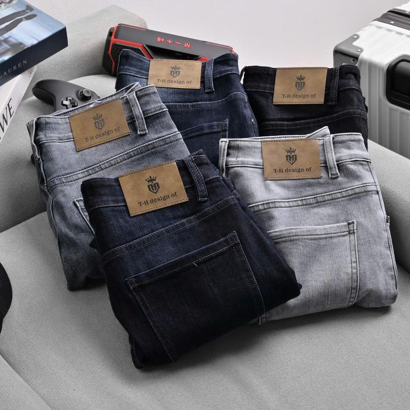 Quần jean dài cao câp co giãn THFashion [FREESHIP] chất vải denim cao cấp màu rêu đen xanh nhạt xám khói xám đậm xanh đâm size 28 29 30 31 32 33 34 35 36 Menswear quanjean Có Túi