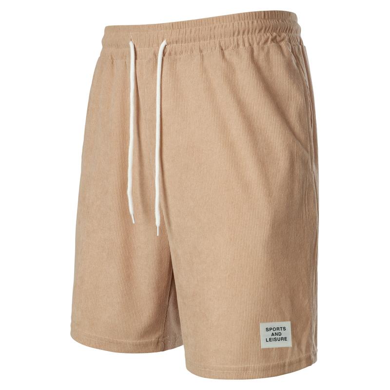 Product Introduction of 2025 Summer new solid color lace-up sweatpants corduroy simple quarter shorts men's shorts casual pants spot selu  ar  kargo mens  jeans 3