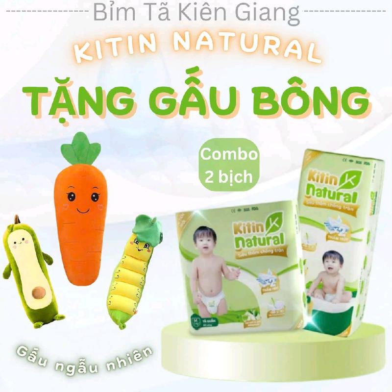 [ COMBO 2 BỊCH TẶNG GẤU BÔNG ] TÃ KITIN NATURAL TẶNG GẤU BÔNG Nữ Women Kem Voi Balo