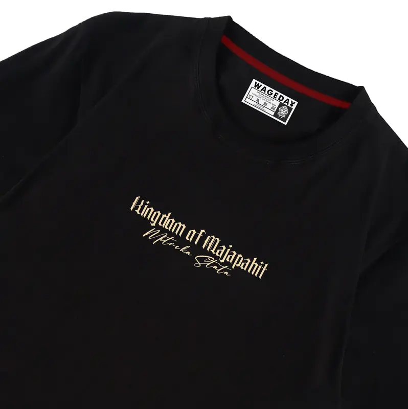 Wageday Kaos Oversize Kerajaan Majapahit Budaya Jawa Warna Hitam T-Shirt Culture Indonesia Katun Santai kekayaan sejarah nyaman pria sablon harian Keren Distro Keren Atasan Dewasa Anime Cowok Katun Baju Tulisan Kata Combed Oblong regular fit warna lain 3