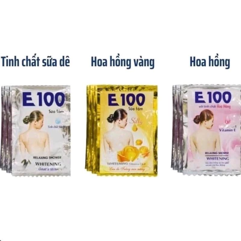 compo 10 dây sữa tắm E100 (120 gói) thơm ngát hương hoa cho nàn da mềm mịn suatam nuochoa