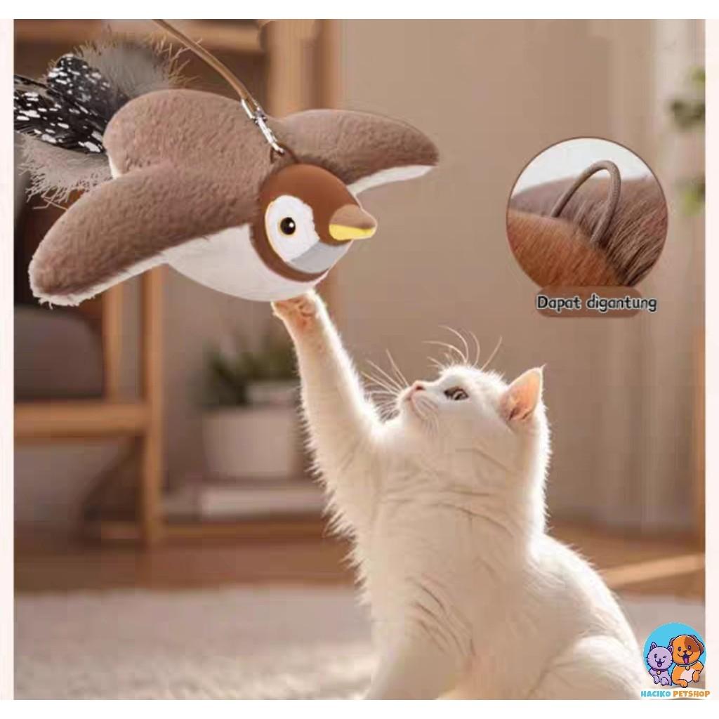 Mainan Kucing USB Bisa Di Charger Listrik Mainan Kucing Interaktif Otomatis Burung  Bisa Bergerak Bersuara/Mainan Anjing