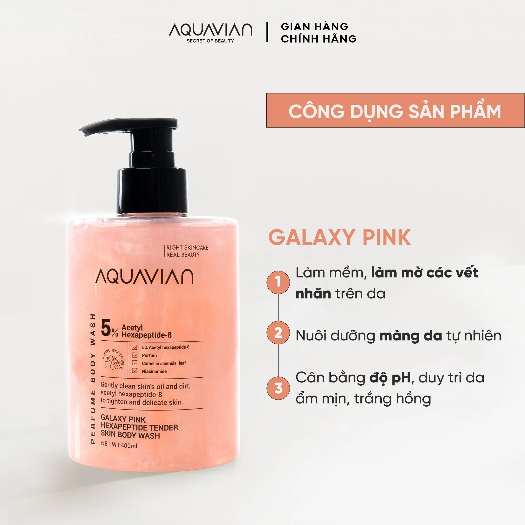 Sữa Tắm GALAXY PINK Nước Hoa 400ml Duy Trì Da Ẩm Mịn, Trắng Hồng