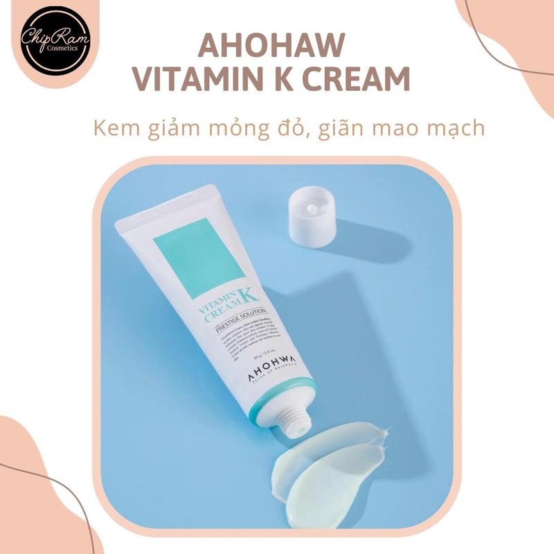 Ahohwa Vitamin K Cream: Kem dưỡng cải thiện Giãn Mao Mạch Làm Dịu Da