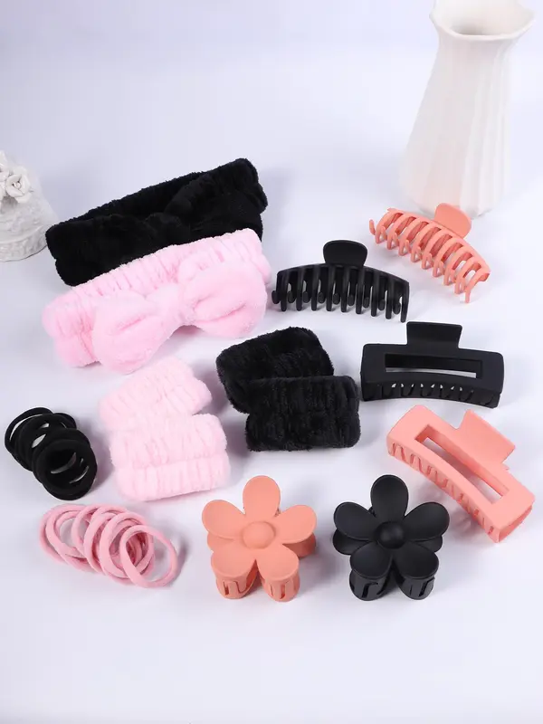 Hair Accessories Set, Hair Tie & Hair Claw & Hair Clip & Hair Band & Hair Claw Clip, Casual Versatile Hair Accessories for Women 3