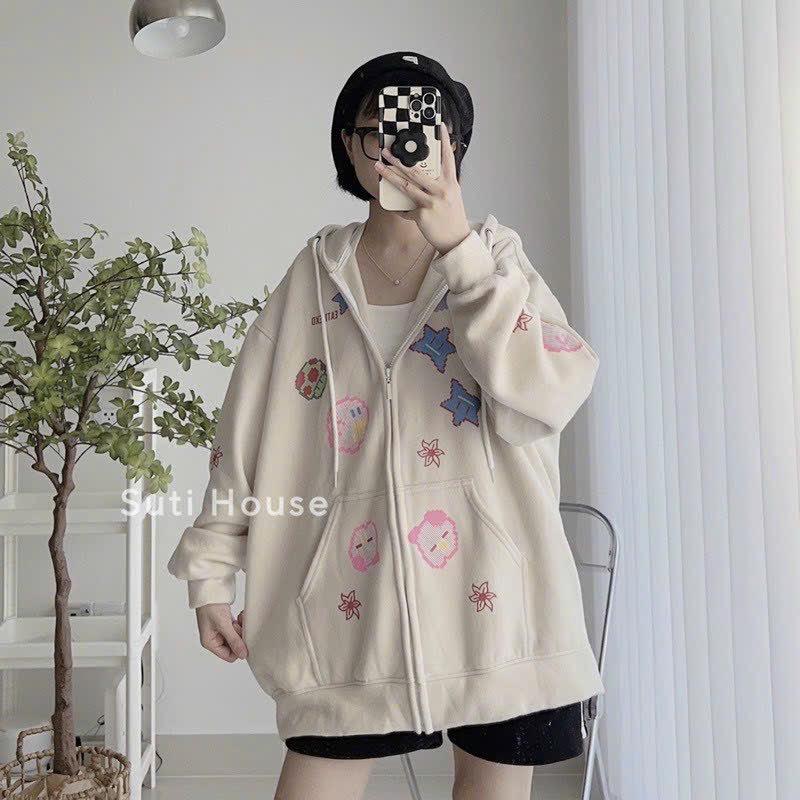 Product Introduction of Áo Khoác Nỉ Hoddie Form Rộng Họa Tiết Hoạt Hình Cute -Siêu xᶖnh Thời Trang Thu Đông TP Hoodie Nữ Women Top 15