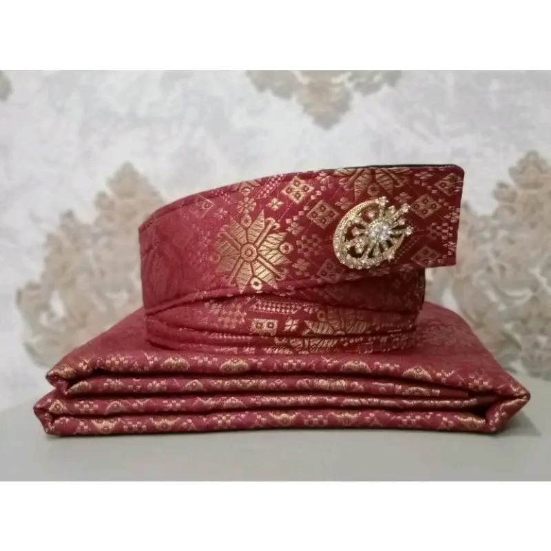 (DEWASA)SET TANJAK DAN SARUNG SONGKET DEWASA KHAS MELAYU (tidk termasuk bros) 1
