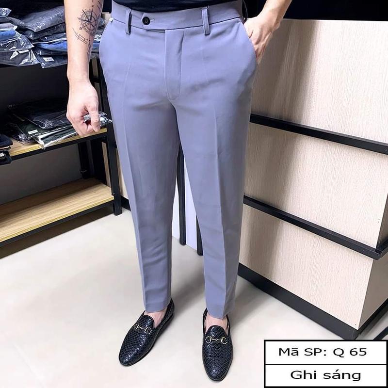 Quần tây nam màu trắng tinh sang trọng lịch lãm chất vải tuyết mưa ống côn co giãn dáng ôm body quana  unam Menswear Pants 2