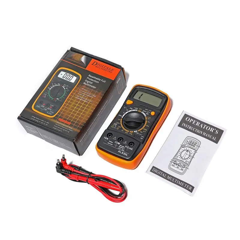 Multimeter Digital Paket Lengkap Dan Murah ASLI ADA BUZZERNYA MULTITESTER DIGITAL / MULTIMETER  Multitester LCD besar-  Digital Multimeter  Transistor Buzzer Original 8