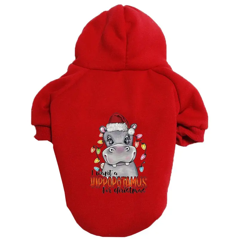 Cartoon Hippo Print Pet Hoodie, 1 Count Pet Clothes for Small Medium Large Dogs, Cute Pet Clothes, Dog & Cat Clothing, Dog & Cat Clothing Supplies 7