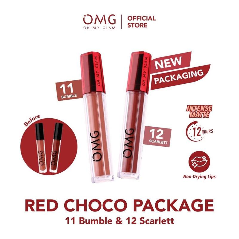 Paket Ombre OMG OH MY GLAM Mattelast Lip Cream | Coffee Edition | Socialite | Tahan Lama & Ringan | Kemasan Baru Gloss Lipstick 4