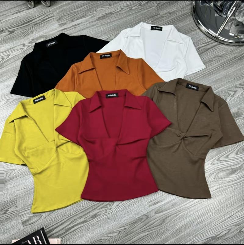 Product Introduction of ÁO THUN XOẮN NGỰC , ÁO BIGSIZE TAY NGẮN CỔ V CHẤT TĂM LẠNH- ÁO CỔ BẺ SANG CHẢNH: 02 ( Full-size:40-90 kg ) Nữ Women Top Sơ Mi 4