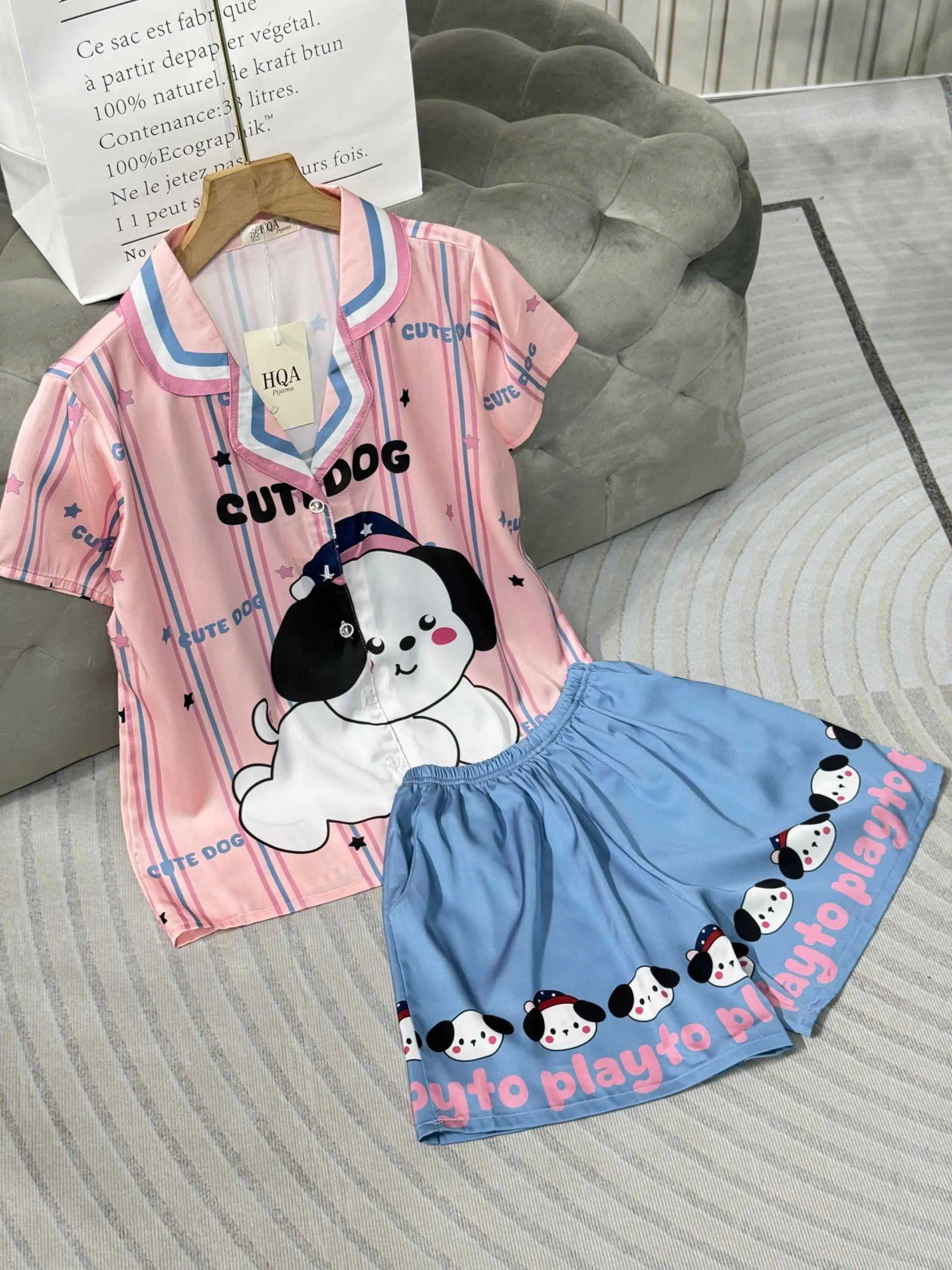 LATIN ĐB ĐỎ ( 40- 62Kg) - Pijama latin lụa mịn thiết kế họa tiết dễ thương, sang trọng, BỘ ĐÙI