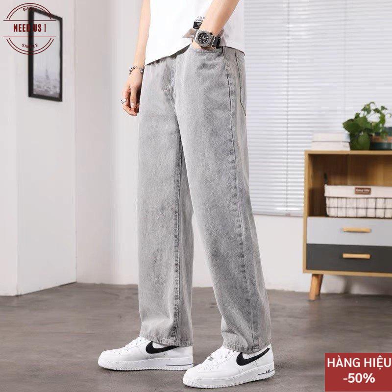 Product Introduction of phong cách năng động Quần jean nam ống suông Rộng Cạp Cao NEEDUS, Quàn bò nam đen xám chất jeans cao cấp SR01 hottrend 2022 Menswear Pants Baggy Quần 49