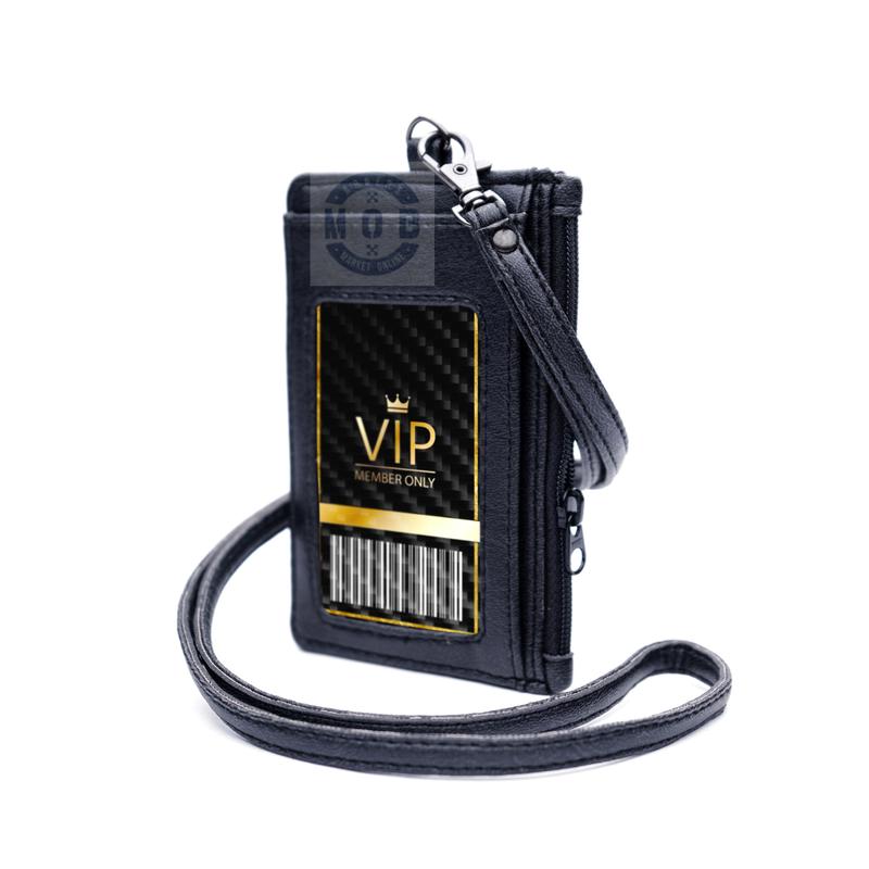 MOB - NAME TAG ID CARD HOLDER TERDAPAT RESLETING UNTUK MENYIMPAN BISA CUSTOM NAMA DAN LOGO PERUSAHAAN - MELUWE HITAM 1