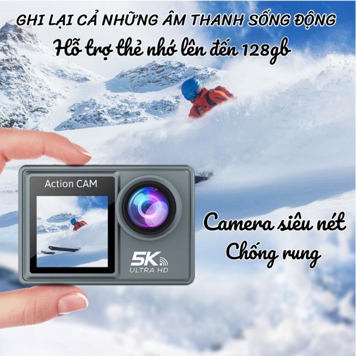 Product Introduction of Camera Hành Trình 5K Ultra HD, Cam Hành Trình Chống Rung Điện Tử EIS, Hỗ Trợ App Tiếng Việt, Đi Phượt Gắn Xe Máy, Ô tô, Mũ Bảo Hiểm Rẻ Hơn Gopro 7