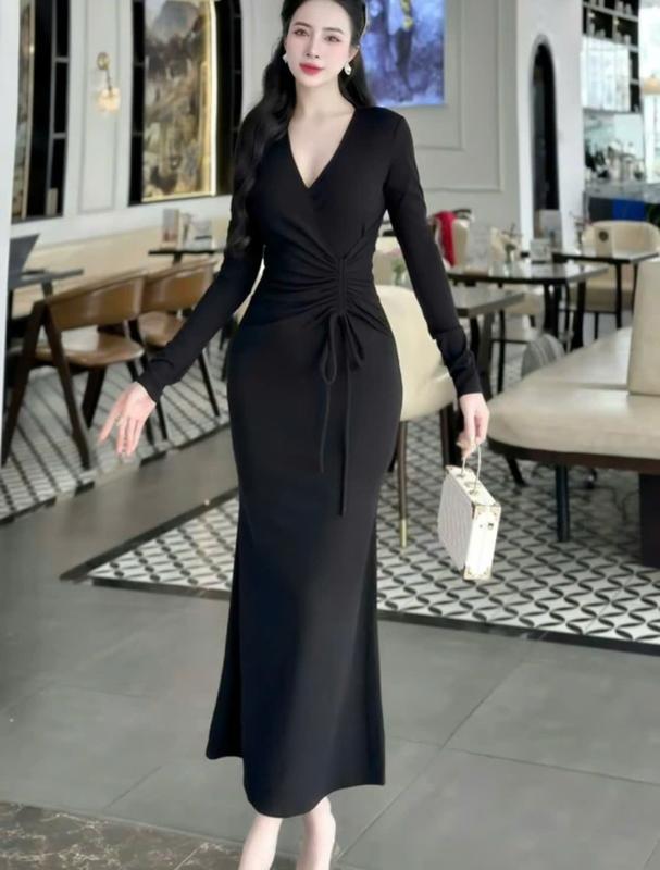 B37 Đầm body rút dây eo thanh lịch đi tiệc rành cho nữ.