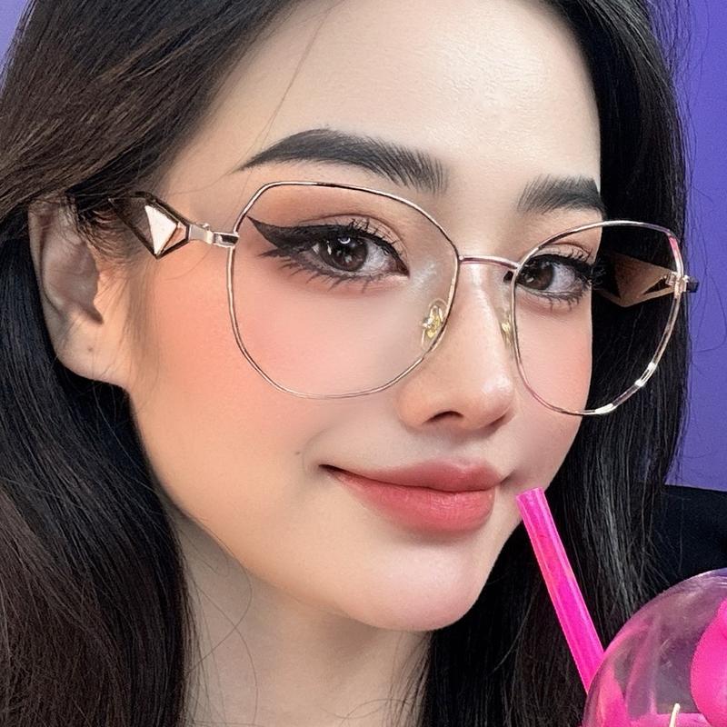 [M68] KÍNH GỌNG TITAN HOT GIRL FORM TRÒN BẦU KHÔNG KÉN GƯƠNG MẶT Phụ nữ Mắt Kính Kính Mắt Tròng Kính