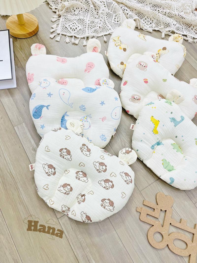 Product Introduction of Gối Lõm Tim Hình Tai Gấu, Vải Xô Muslin Cao Cấp Chống Méo Đầu, Êm Ái, Thoải Mái Cho Bé Nằm Gối Ngủ Cotton 3sbaby DT05 2