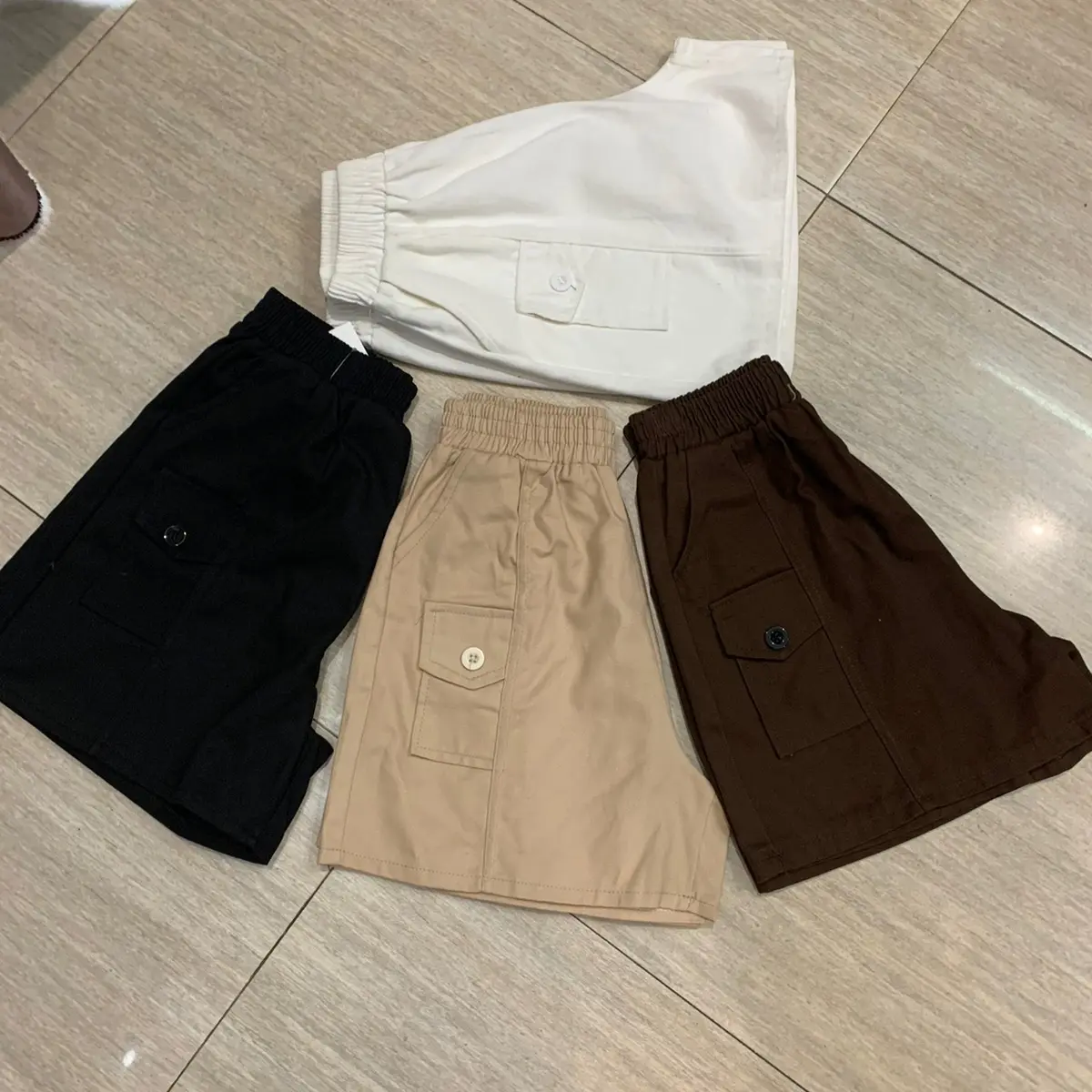 Quần short kaki cạp chun size từ 40-70kg