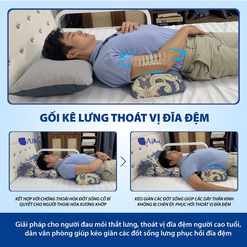 Gối kê lưng thoát vị đĩa đệm chính hãng AIRU