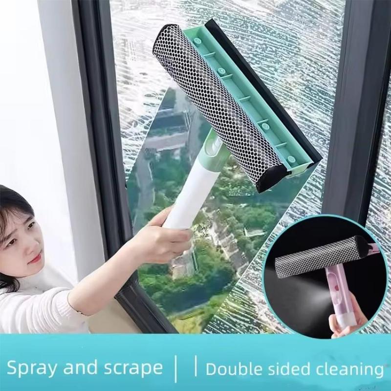 Product Introduction of Bàn Chải Làm Sạch Cửa Sổ, Gạt Nước Kính 3 Trong 1, Cho Phòng Tắm, Gương Và Cửa Sổ, Có Bình Xịt, Hai Mặt, R6Z7 47