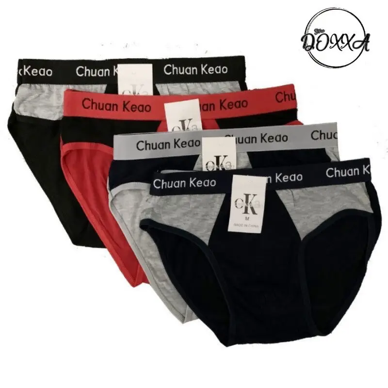 12Pcs Celana Dalam Pria Chuan Kedo Fema 889 Katun Nyaman  Spandex Dewasa 1