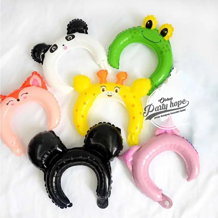 ( isi 10 ) balon bando anak karakter / balon bandana / balon karakter / Animal head band ( isi 10 ) balon bando anak karakter / balon bandana / balon karakter / Animal head band