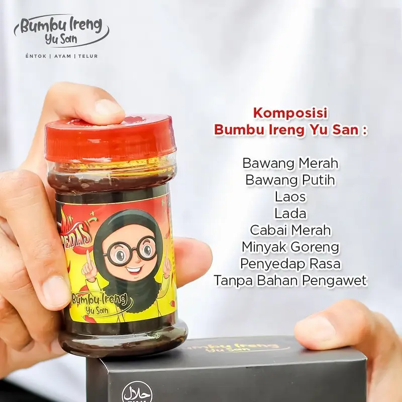Sambal Bumbu Ireng Yu San Varian Pedas Sambel Ireng Yu San 3