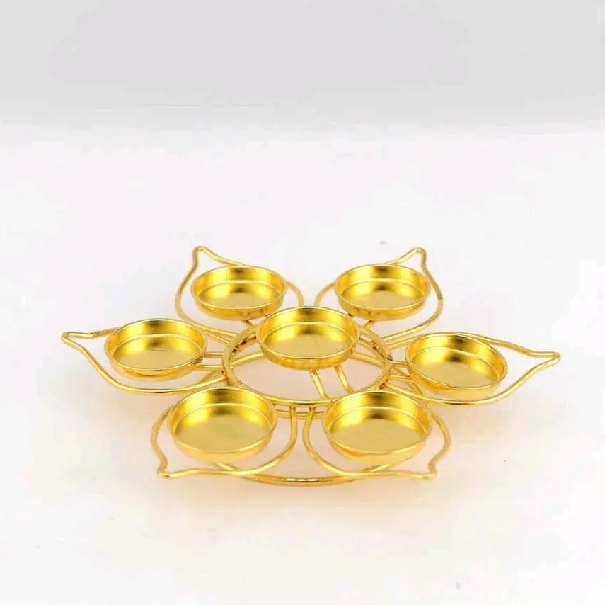Đế đồng để nến hình hoa sen với 7 nến và đế hoa sen đơn 1 nến - Decor Phòng Trang Trí Nhà