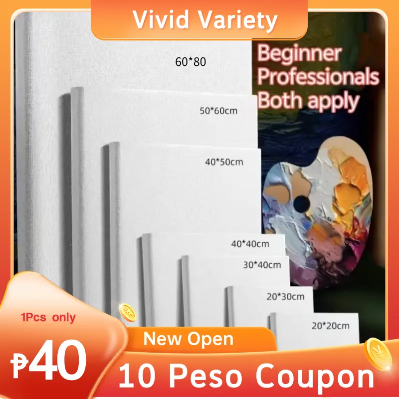 Canvas Board Painting Plain with Wooden Frame  (Multiple sizes)