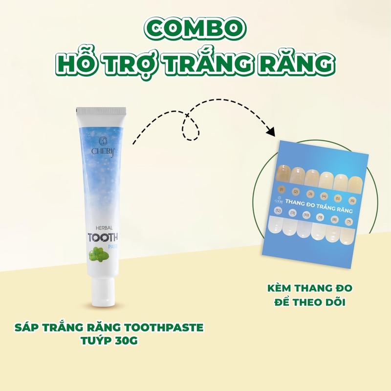 [CD08][Tuýp 30g] Sáp Trắng Răng Tooth Paste Dạng Tuýp 30g - Trắng Răng, Thơm Miệng, Sạch Mảng Bám - Kèm Thang Đo