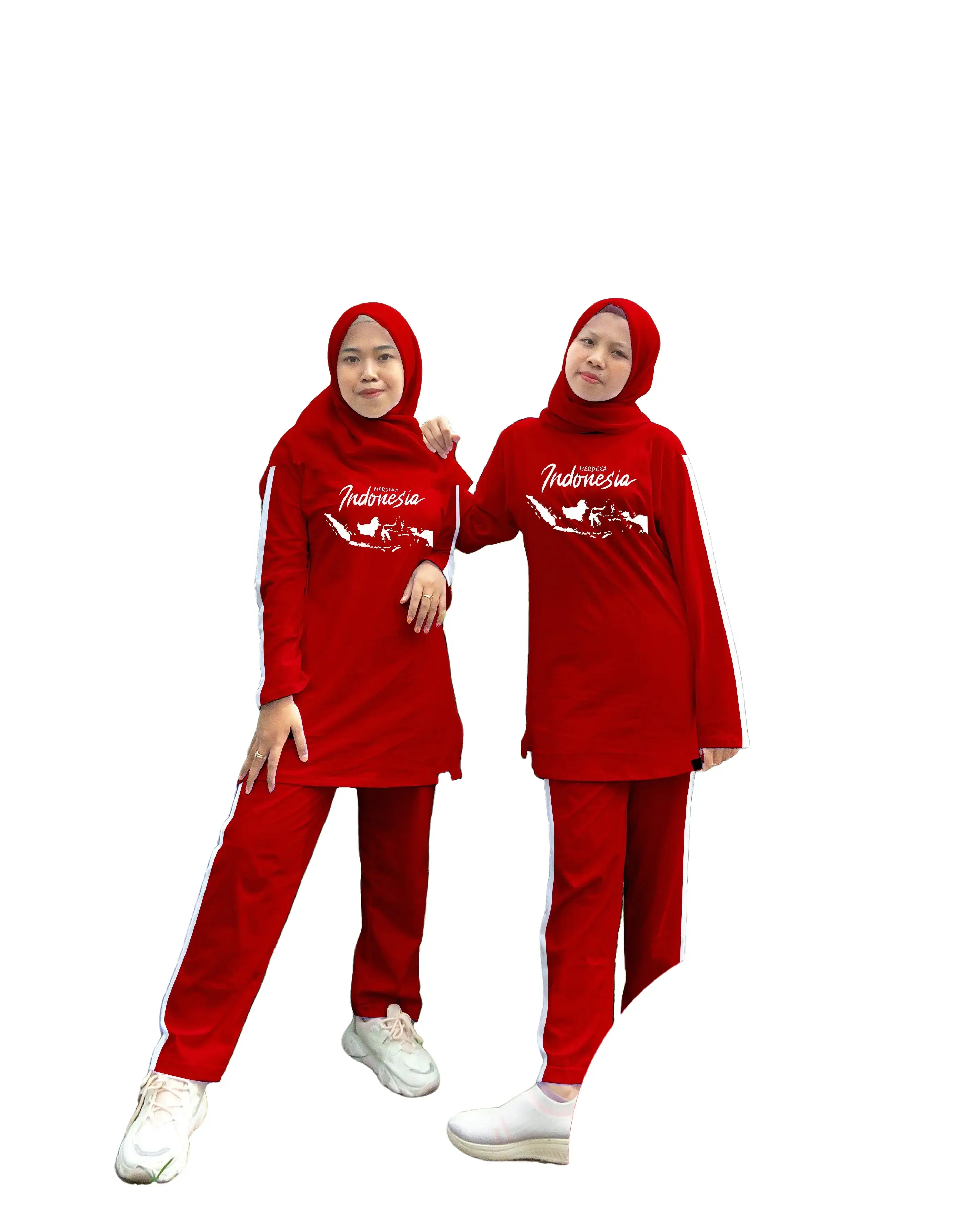 Kaos one sett olahraga wanita dewasa edisi  kemerdekaan indonesia Katun Seragam Celana Keluarga