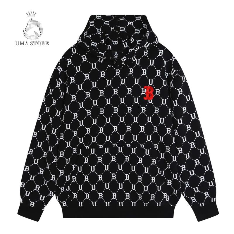 Top Áo Khoác Hoodie Thêu B  Nam Nữ  U.M.A Trùm Nón Chất Liệu Nỉ Cotton Thêu BU - UMA STORE Dài Tay Có Túi Menswear Tay Dài