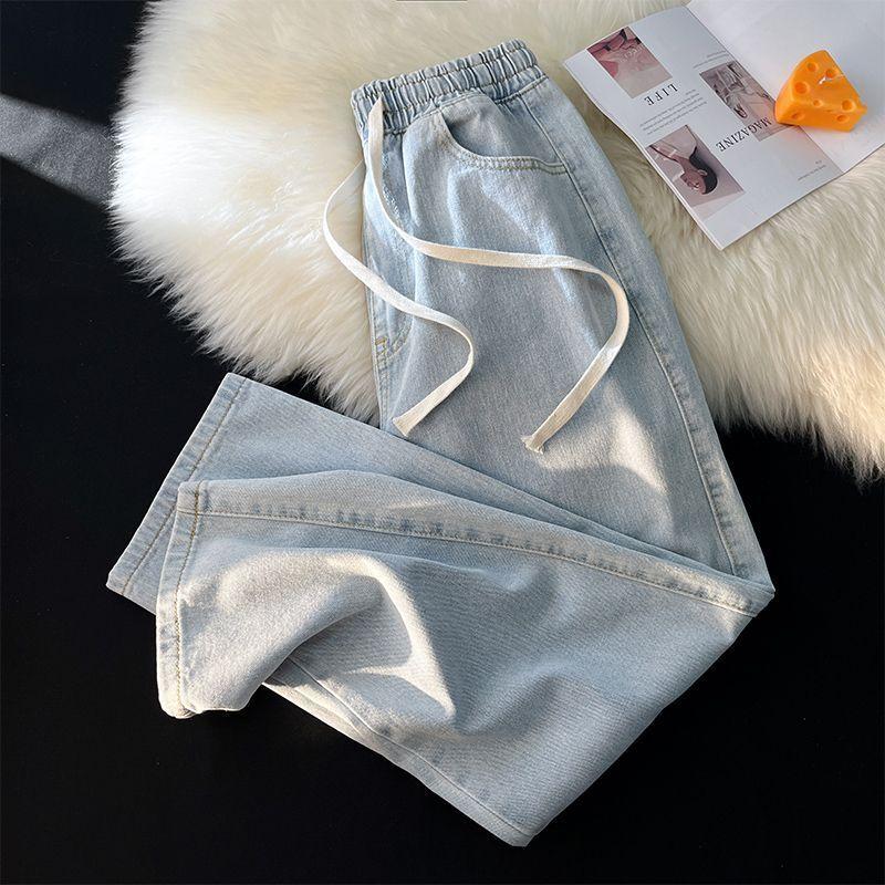 Product Introduction of Quần Jean Thẳng, Dành Cho Nữ, Cạp Thun Nhỏ Ống Rộng, Dáng Rộng Vừa Vặn, Thích Hợp Cho Học Sinh, Dễ Phối Đồ, Cạp Cao, Quần Dài Ins, Thời Trang, Mùa Xuân Và Mùa Thu, 2024 2
