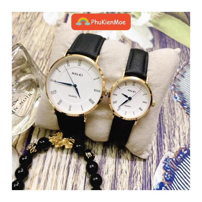 Đồng hồ đeo tay halei nam nữ dây da cao cấp chống nước chống xước tuyệt đối Handmade Voi