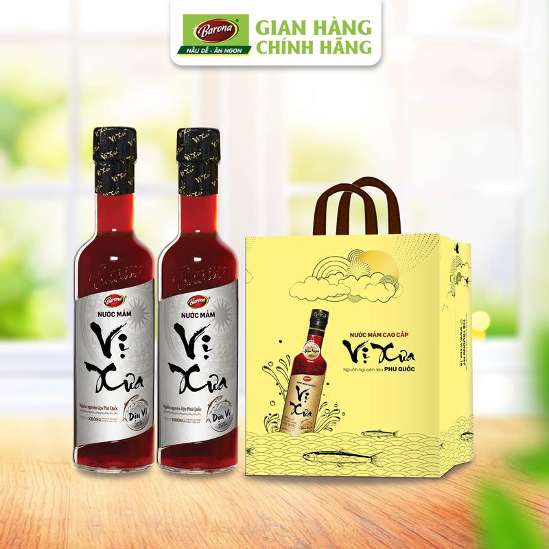 Combo 2 Chai Nước Mắm Cao Cấp Vị Xưa Barona 20N [Tặng 1 Túi thân thiện môi trường Vị Xưa]