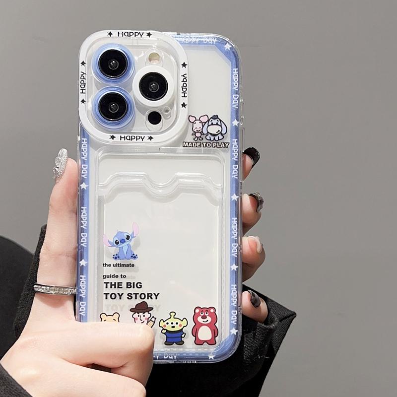 Product Introduction of Cartoon Lovely Stitch Winnie Toy Story Mobile Phone Case with Card Bag For iPhone 15 Pro Max 14 Pro Max 14 15 Plus 13 Pro Max Soft Phone Back Cover for iPhone 12 Pro Max 11 Pro Max XR XS Max 7 8 Plus Back Shell​​​​​​​ 21