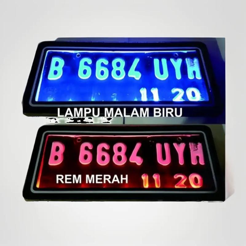 Dudukan plat nomor motor akrilik variasi lampu led sepeda motor universal Aksesoris Motorcycle Penutup plat nomor motor 0