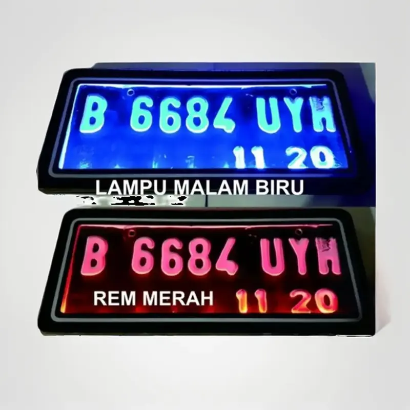Dudukan plat nomor motor akrilik variasi lampu led sepeda motor universal Aksesoris Motorcycle Penutup plat nomor motor 0