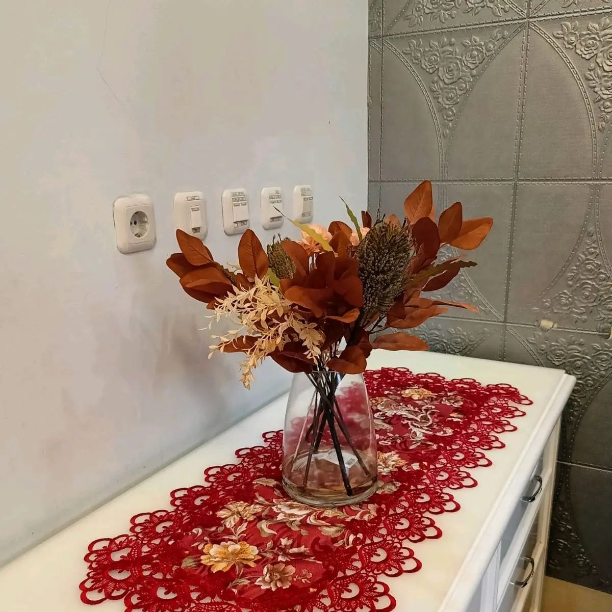 taplak meja tamu renda singapur motif bunga terbaru UK 40x100.
