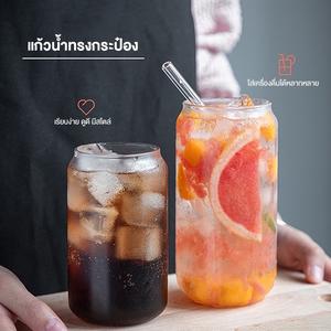 แก้วกาแฟ แก้วมัก รูปทรงแคน สำหรับใส่เครื่องดื่ม ชา น้ำผลไม้ ไร้สารตะกั่ว สไตล์นอร์ดิก โปร่งใสและทนทาน glass cup